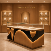 Vitrine d'exposition de bijoux LED haut de gamme en gros, vitrine en bois, métal et verre sur mesure pour salle d'exposition et bijouterie