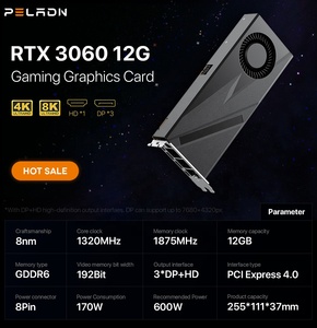 การ์ดจอราคาประหยัด Geforce RTX 3060 12GB สำหรับพีซี GPU RTX 3060 GDDR6 192-bit 8-pin - Product Image 5