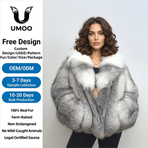 Abrigo de Piel de Zorro Auténtica Natural de Lujo para Mujer, Chaqueta Gruesa y Cálida de Invierno con Cuello Vuelto, Forro de Seda - Product Image 1