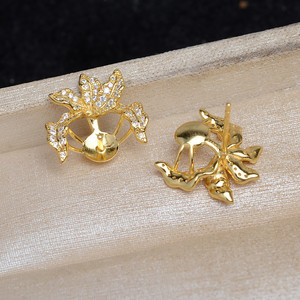 Aretes de Plata S925 con Diseño de Molino de Viento JG5965, Accesorios para Manualidades, Bolsa de Joyería con Perlas Cuadradas de 8-10 mm, Soporte Hueco Semiterminado - Product Image 3