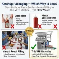 Machine d'emballage verticale automatique pour sachets de ketchup, équipement de remplissage et de scellage VFFS pour sauce tomate et pâte