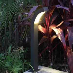 SHIYU Simple Style Led borne d'éclairage noir aluminium décoration jardin lumière voie pilier lampe moderne extérieur pelouse lampe
