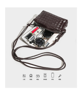 New Luxury Women Pu Woven Leather Cross-Body Bag Fashion Lady Dress Minimalist Zipper Closure Portable Daily Use Small for - Product Image 5