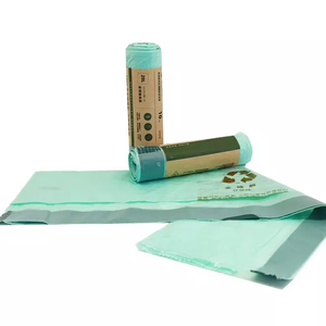 Eco Friendly LDPE HDPE Biodegradable Draw <b>String</b> Kitchen Trash Garbage <b>Bags</b> in Roll With Tie - Product Image 1