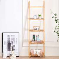 Étagère trapézoïdale multicouche salon chambre étagère en bambou sol au plafond fleur étagère de rangement étagère en bois massif