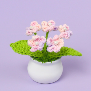 Mini adornos <span class=keywords><strong>de</strong></span> flores artificiales en maceta <span class=keywords><strong>de</strong></span> Asters <span class=keywords><strong>de</strong></span> color degradado hechos a mano para Año Nuevo y Navidad - Product Image 2