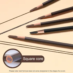 Crayons à sourcils <span class=keywords><strong>gris</strong></span> de marque privée 2022 plus récent bois activé à l'huile avec logo personnalisé 3g stylo de tatouage de <span class=keywords><strong>sourcil</strong></span> étanche en bois - Product Image 1