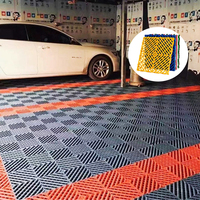Dalles de sol de garage emboîtables multicolores, tapis en grille plastique antidérapants pour atelier de detailing automobile