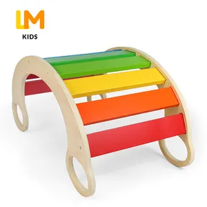 Montessori Bằng Gỗ Trẻ Em Trong Nhà Sân Chơi Swing Rocker Phòng Tập Thể Dục Tùy Chỉnh Trẻ Em Leo Pickler Arch