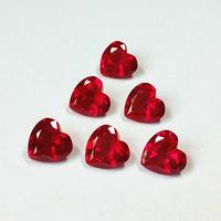 Pierre précieuse synthétique en corindon lâche, traitée à haute température # 5 # 8 # 3 rubis rouges taille rond, saphir créé en laboratoire