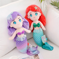 Kaipelon populaire sirène princesse peluche poupée Super doux brodé ours sac PP mignon enfants couette oreiller PP coton