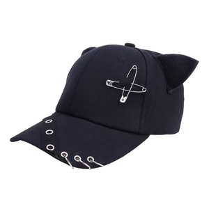 Casquette de baseball unisexe pour enfants, en coton respirant, <span class=keywords><strong>à</strong></span> <span class=keywords><strong>6</strong></span> panneaux, avec design de rivets sur les oreilles, style tendance et décontracté, effet amincissant pour le visage, collection Printemps-Automne - Product Image 5