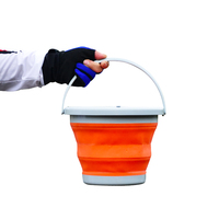 5l/10L seaux d'appâts vivants de pêche pp seau de lavage de voiture en plastique pliable 5/10 litres seau d'arrosage pliable avec couvercles