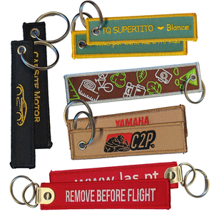 定制标志织物钥匙扣刺绣钥匙扣标签钥匙扣 - Product Image 2