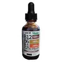 Acentiallabs OEM 60ml Vitamine B12 B6 Folate Liquide Oral Méthylcobalamine Complexe B Supplément Énergie Cerveau Cœur Soutien Immunitaire
