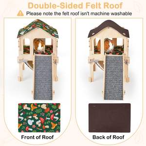 Gabbia per Piccoli Animali con Telaio in Legno e Coperchio Rimovibile Trasparente - Facile da Pulire per Criceti e Porcellini d'India - Product Image 2