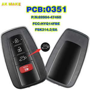 89904-47460 chính hãng thông minh từ xa chìa khóa xe fccid: hyq14fbe với chip 8A cho TOYOTA <span class=keywords><strong>PRIUS</strong></span> thủ 314.3Mhz 3 + 1 nút Board 0351 - Product Image 1
