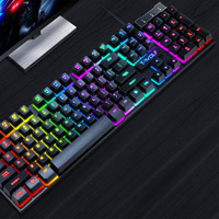 Usb Wired Gaming Glow Toetsenbord 104 Toetsen Mechanische Opgeschort Led Backlit Regenboog Gaming Toetsenborden Voor Pc Computer Laptop