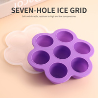 Plateau à glaçons rond en silicone souple sans BPA, anti-fuite, avec couvercle amovible, prix de gros
