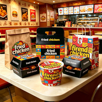 Boîtes à hamburgers écologiques en gros personnalisées, boîtes rigides de qualité alimentaire pour frites, poulet frit, emballage de restauration rapide