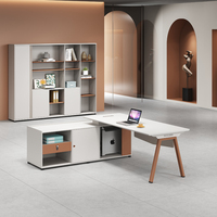 Nouveau design de bureau de luxe en bois pour directeur exécutif bureau moderne en L pour ordinateur avec tiroir