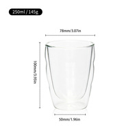 Tasse en verre ondulé à double paroi, fabrication artisanale classique, pour café, boissons froides, latte, thé, maison ou bureau