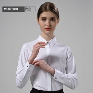 כפתור נשים למטה שרוול ארוך חולצה עבודה במשרד, בתוספת גודל נשים xxxxxxxxxl שמלת שמלת חולצות עסקים לנשים - Product Image 4