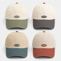 Casquette de baseball bicolore avec logo personnalisé, patch, badge, dessus souple, profil bas, décontractée, unisexe, snapback