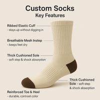 Chaussettes côtelées personnalisées - Beige Brun contrasté - Bout et talon renforcés - Design en tricot respirant - Nylon/Coton - Imprimé animal - Automne