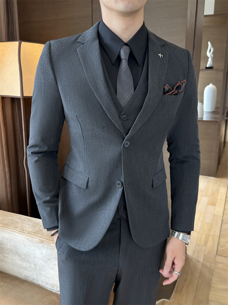 9889 Gris oscuro (traje + chaleco + pantalón de vestir)