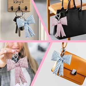 Modieuze telefoonbedel Unieke strik Trendy vlinderstrikken Hangerbedel Handtassen Lint Sleutelhangers Portemonnee Rugzakhanger Vrouw - Product Image 3