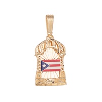 Collier tendance en laiton plaqué or 14 carats avec pendentif émaillé drapeau national et motif sculpté, idéal pour femme et homme, cadeau à la mode