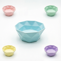 Bol à salade hexagonal à facettes en mélamine A5, incassable, couleur macaron, très vendu