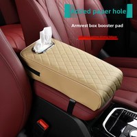 Coussin de protection universel en cuir pour accoudoir de voiture OLIVER, avec rangement, porte-mouchoirs et coussin de soutien central pour le coude, multifonctionnel
