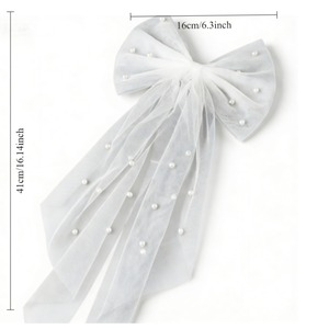 <span class=keywords><strong>Voile</strong></span> de mariée PESENAR avec nœud et perles, coiffe de mariage en tulle blanc - Product Image 2