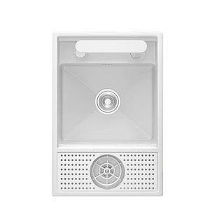 Évier miniature dissimulé <span class=keywords><strong>en</strong></span> acier inoxydable 304, évier d'îlot au design moderne pour café et comptoir <span class=keywords><strong>de</strong></span> bar, idéal pour camping-car et petits espaces - Product Image 5