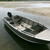 Petit bateau en aluminium de 2,5 m avec ligne d'ancre, bateau de pêche compact pour la chasse au canard, les loisirs et le travail
