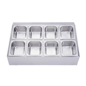 Fabricante al por mayor de acero inoxidable Gastronorm contenedor de alimentos con 5*2 rejillas de soporte para hoteles y restaurantes - Product Image 3