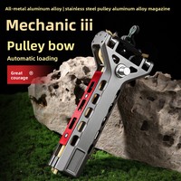 Slingshot automatique mécanique, en alliage d'aluminium CNC, entièrement métallique, avec chargeur, pratique pour l'extérieur, catapulte pour adultes, pour l'entraînement