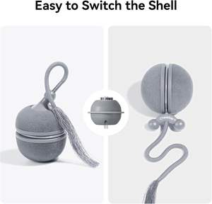 2 in 1 interaktif çevre dostu plastik kedi oyuncaklar kapalı kullanım Wicked topu Duo2 otomatik çift değiştirilebilir kabukları - Product Image 2