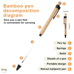Customized OEM Environmental Retractable Bamboo Ballpoint <b>Pen</b> Wholesalers Personalized Laser Logo Printing <b>Pens</b> Manufacturers - Product Image 3