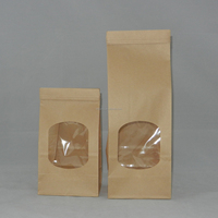 Sacs d'emballage réutilisables en sachet de bonbons kraft avec cravate en étain fenêtre transparente Alimentaire Papier kraft pour fruits usage industriel impression alimentaire