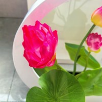 Petits bonsaïs artificiels multi-couleurs en forme de lotus, plantes en pot, pour Noël, Thanksgiving, Pâques, écologiques et légers