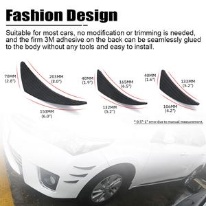 Difusor de parachoques delantero Universal, <span class=keywords><strong>aletas</strong></span> divisoras <span class=keywords><strong>para</strong></span> carrocería, alerón, Canards, Valence Chin, tuneado de coche, Canard PQY-SFB05, 6 uds. Por juego - Product Image 4