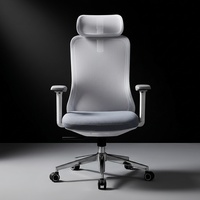 Chaise de bureau ergonomique à dossier haut en maille réglable avec appui-tête 3D et accoudoirs 4D, chaise d'ordinateur pour espace de travail