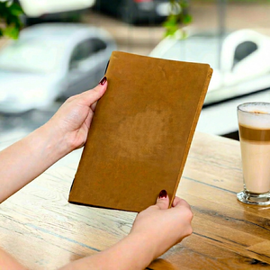 ปกเมนูหนังแท้คุณภาพสูง ปกเมนูร้านอาหาร ปกเมนูหนังสั่งทำ ซองใส่ไวน์สุดหรู LMC-0129 - Product Image 1