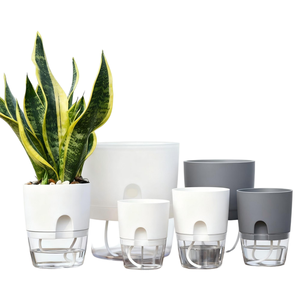 Macetas de Plástico Transparentes Modernas con <span class=keywords><strong>Autorriego</strong></span> al por Mayor, Macetas <span class=keywords><strong>Grandes</strong></span> para Plantas de Interior del Hogar - Product Image 3