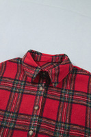 Chemisier-veste à carreaux de Noël pour femme, à manches longues, col à revers, coupe ample et oversize, manteau de fête pour femme, vêtement d'extérieur de Noël