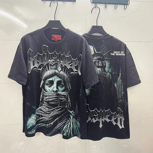 Camiseta GOD SPEED con Diseño Gráfico Vintage, Logotipo de Esqueleto de Alta Calidad, Color Negro Lavado, Algodón Grueso para <span class=keywords><strong>Hombre</strong></span> - Product Image 2