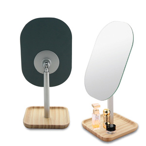 Wood <b>Tray</b> Base Vanity <b>Mirror</b> As Desktop Accessory For Makeup Storage And Elegant Decoration - Product Image 5